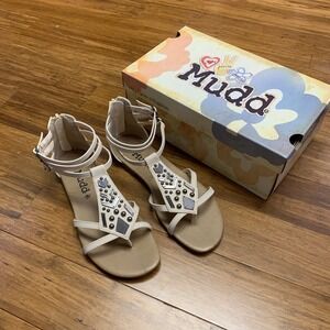 Mudd Bone White Studded Gladiator Flat Sandals Womens Size 9 New in Box Summer